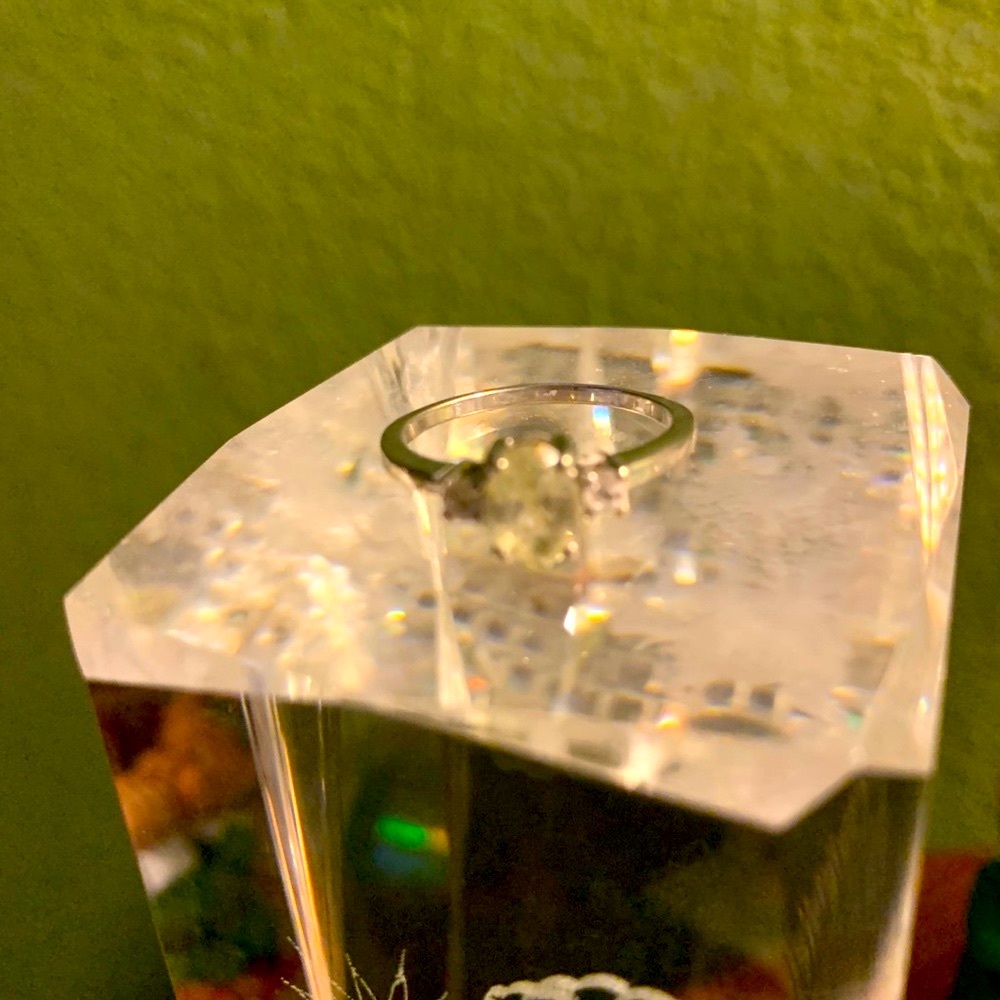 Pale citrine sterling silver ring.